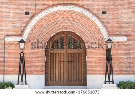 Grand Home Entrance with ornate wooden door