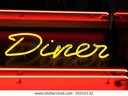 neon American diner sign
