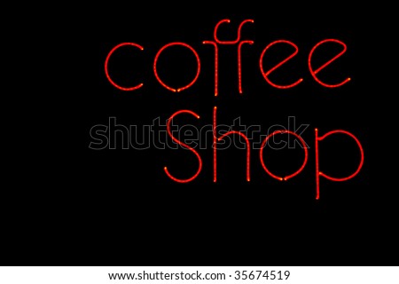 Coffee Shop Sign on Neon Coffee Shop Sign In Red Stock Photo 35674519   Shutterstock