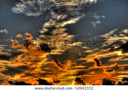 HDR of a dramatic cloudy sunset