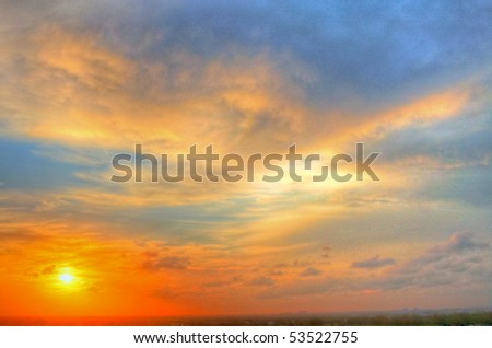 HDR of a dramatic cloudy sunset
