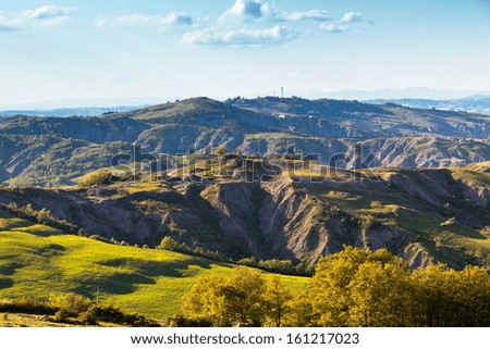 Outdoor Italian Tuscan Hills Landscape. Horizontal shot