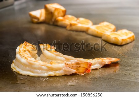 fried cod fish with prawn shrimp