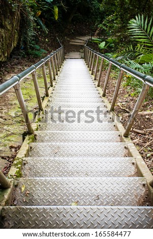 iron stairs in the mountain