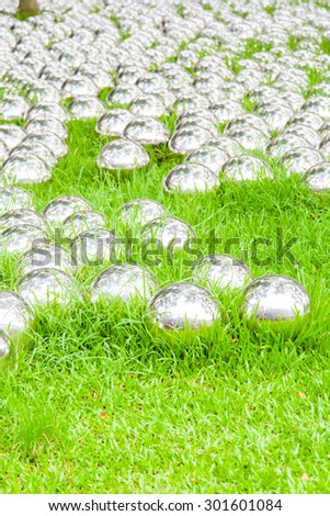 iron balls on the ground