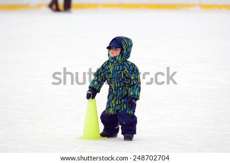 MOSCOW - JANUARY 25: Unidentified baby on tournament on family sport event on January 25, 2015 in Moscow, Russia