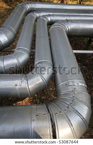 Metal pipes are bent