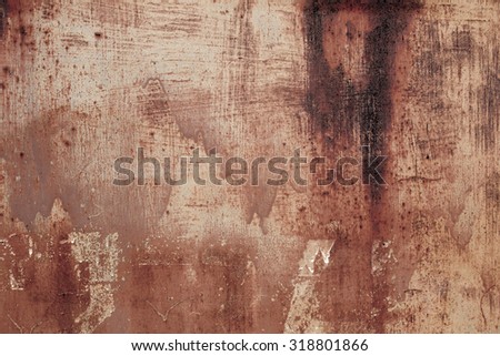 Rusty metal painted plate background, grunge texture