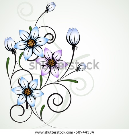 Vector Texture With Flowers - 58944334 : Shutterstock