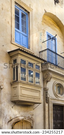 Typical anglo saxon facade in Malta