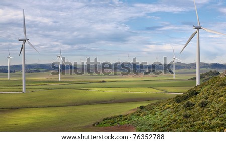 Farm of wind power station in Spain, High density range image