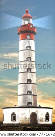 Abstract vertical panorama of the famous lighthouse.