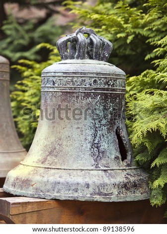 Very old boken bell in the garden of a museum, Hungary