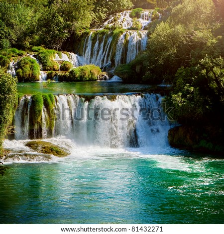 Waterfalls in national park Krka National Park Croatia Waterfalls in national park Krka National Park Croatia