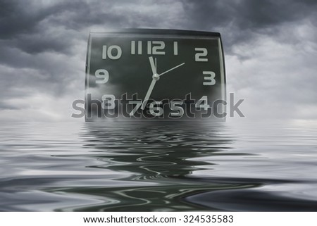 Abstract photo of clock on water