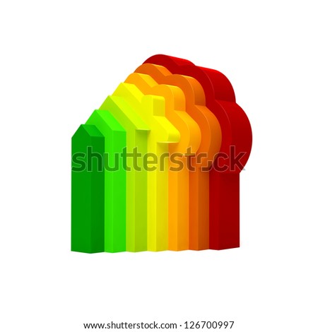 3D Illustration of Energy House Graphic Render on Isolated White Background
