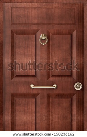 Modern Wood Brown Front Door, Architecture Design