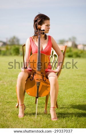 young women violinist