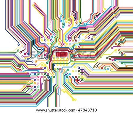 Computer circuit on white background computer generated