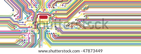 Color circuit diagram on white background