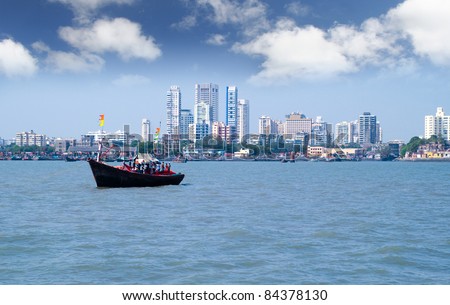 Mumbai capital of India skyline scene Mumbai capital of India skyline scene