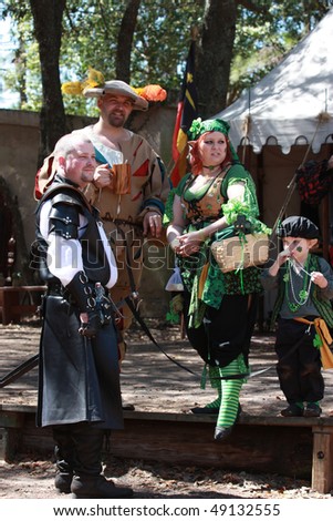 TAMPA FLORIDA- MARCH 13: Local Patrons of the Renaissance Festival gather together in conversation on March 13, 2010 in Tampa, Florida.