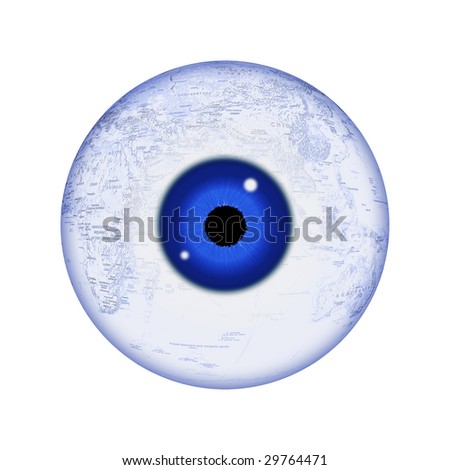 the blue globe with the blue eye