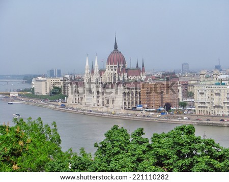 Parliament from Castle Hill, Budapest, Hungary