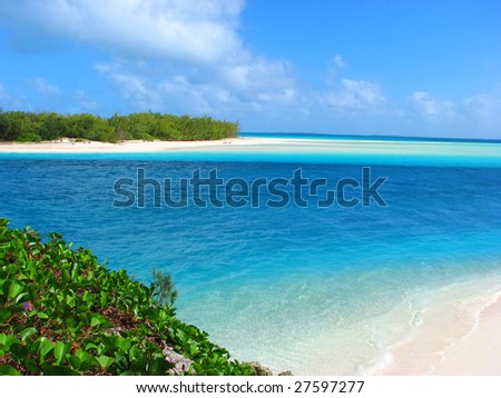 Beautiful beach on Mouli, Ouvea island, New Caledonia, South Pacific