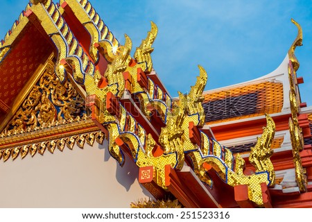 Tiles temple roof bangkok Thailand. Wat Pho