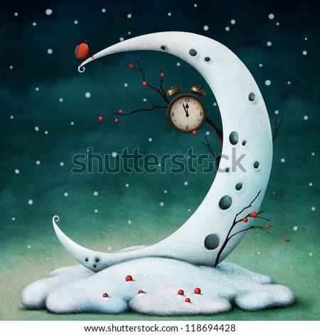 Moon and Hours - stock photo