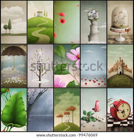 Set of fifteen vintage cards wallpapers for mobile phones Computer Graphics Set of fifteen vintage cards wallpapers for mobile phones Computer Graphics