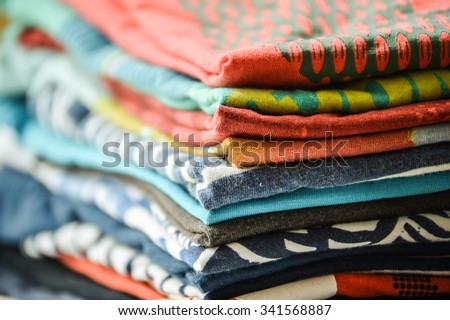 A pile of T-shirts
