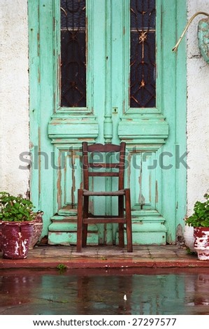 chair in front of door