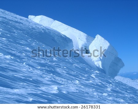 big block of ice in Alps