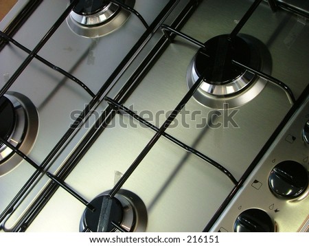 view of a gas oven from top