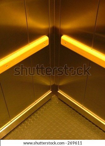 corner of the elevator from inside