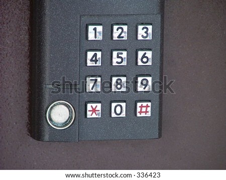 door\'s keypad for inserting the entrance code