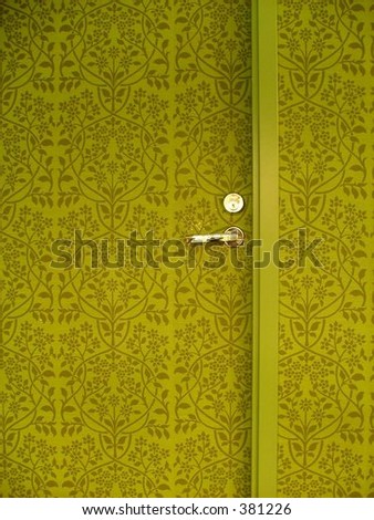 green door in the green wall