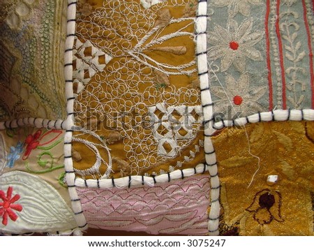 patches of different fabric sewn together