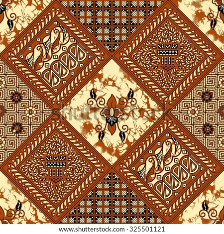 Seamless Javanese Batik Pattern.Able to repeat for textile printing.