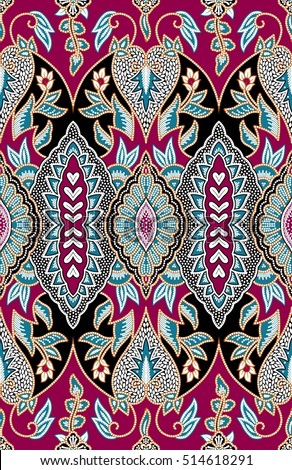 Seamless Batik Pattern.Able to repeat for textile printing.