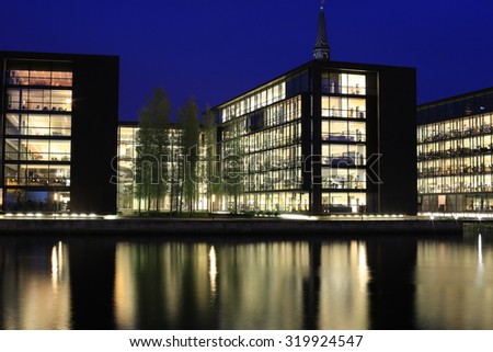 Copenhagen - October 08, 2014: The Danish Financial Institution Nykredit recently developed a new head office in the harbour.