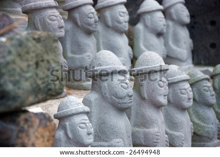Guardian statues of Jeju, South Korea in Keumrung Sculpture Park