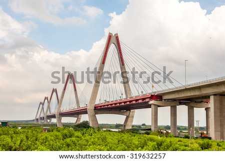 Nhat Tan Bridge( Vietnam- Japan Friendship Bridge) is a cable-stayed bridge crossing the Red River in Hanoi. It forms part of a new six-lane highway linking Hanoi and Noi Bai International Airport