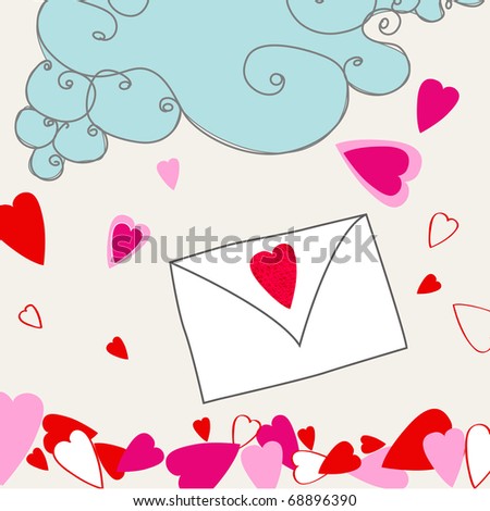 stock photo Illustration of cute love letter