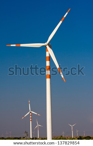 Windmills at Thar desert in Rajasthan, India