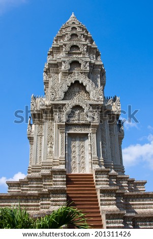 Buddhist temple in Phnom Penh, Cambodia .