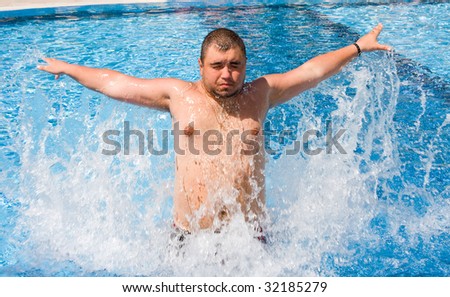 Big man in the pool