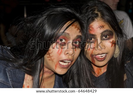 stock photo PATTAYA THAILAND OCTOBER 31 Thai girls celebrate 